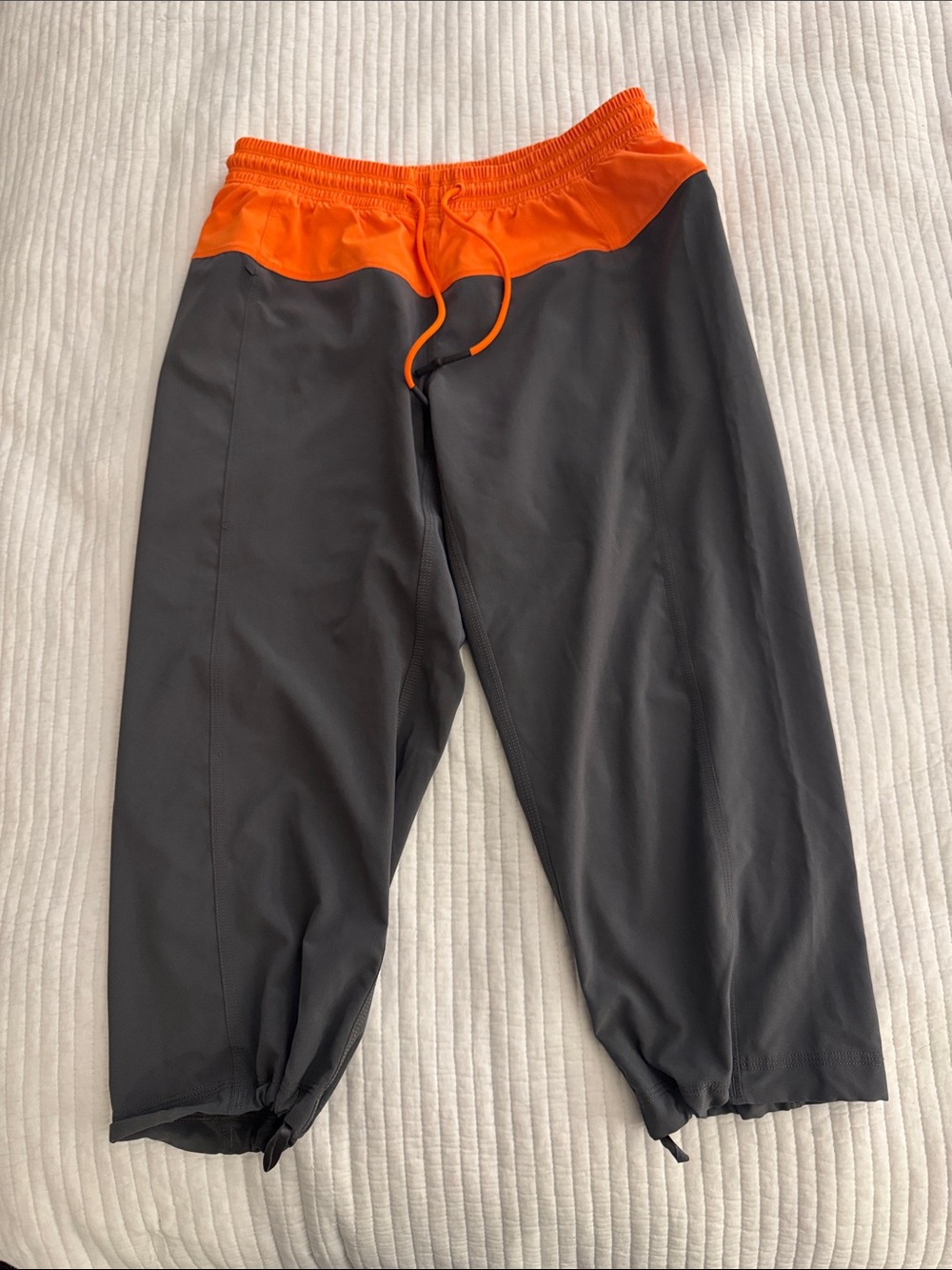 lululemon athletica Two-Tone Jogger Pants — Orange and Dark Gray